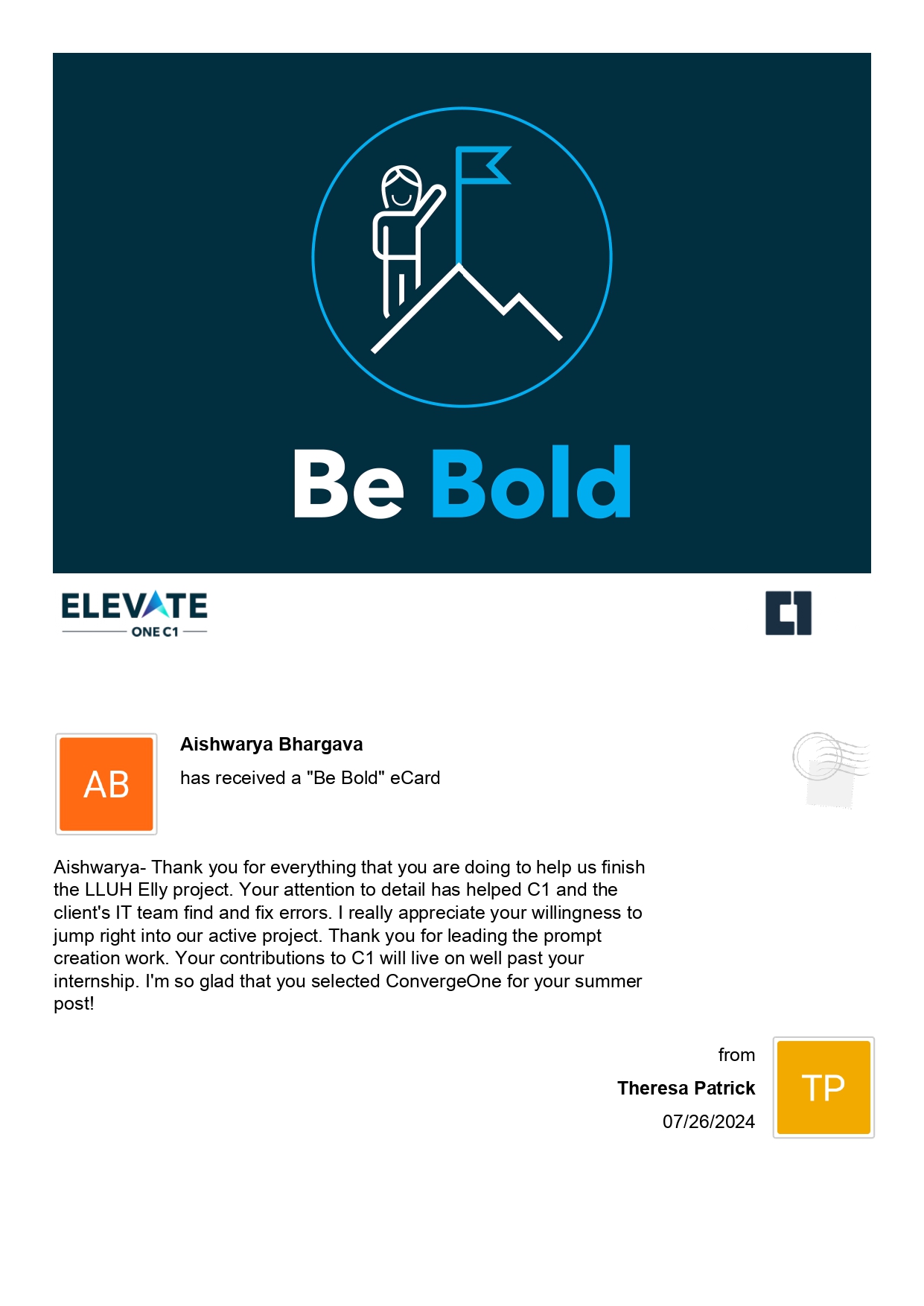 Be Bold E-Card